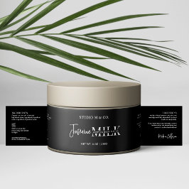 Modern Zwart Wit Bad Body Jar Wrapper Label Waterfles Etiket