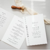 Modern zwart-wit bar mitswa boekje gevouwen programma