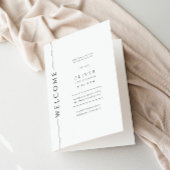 Modern zwart-wit bar mitswa boekje gevouwen programma