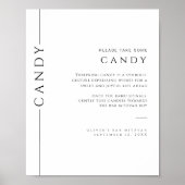 Modern zwart-wit bar mitswa Snoep teken Poster (Voorkant)