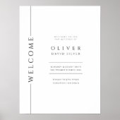 Modern zwart-wit bar mitswa welkomstbord poster (Voorkant)