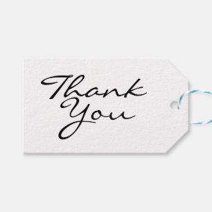 Modern zwart-wit bedankt cadeaulabel