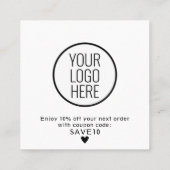 Modern zwart-wit bedankt vierkante visitekaartje (Achterkant)