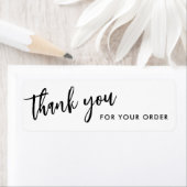 Modern zwart-wit Bedankt voor uw bestelling Etiket (Insitu)