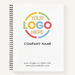 Modern Zwart Wit Bedrijf Bedrijf Logo Notitieboek