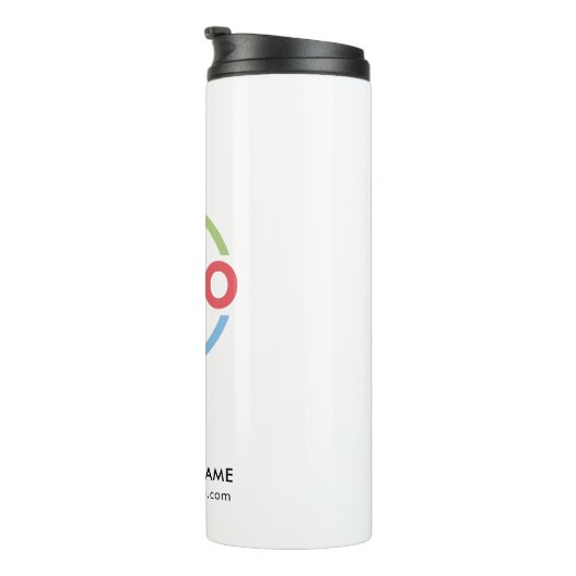 Modern Zwart Wit Bedrijfsbedrijf Business Logo Thermosbeker (Geroteerd rechts)