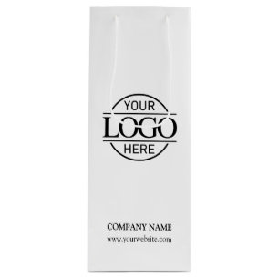 Modern Zwart Wit Bedrijfsbedrijf Business Logo Wijn Cadeautas