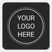 Modern zwart-wit bedrijfslogo vierkante sticker (Voorkant)