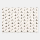 Modern Zwart Wit Beige Nordic Christmas Deer Inpakpapier Vel (Voorkant 3)