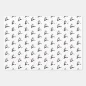 Modern Zwart Wit Beige Nordic Christmas Deer Inpakpapier Vel (Voorkant 2)