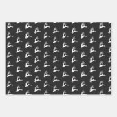 Modern Zwart Wit Beige Nordic Christmas Deer Inpakpapier Vel (Voorkant)