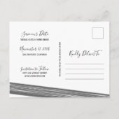 Modern zwart-wit, bespaar ons datumBriefkaart Aankondigingskaart (Achterkant)