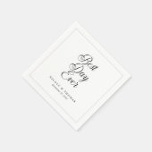 Modern Zwart & Wit Beste Dag Ever Edition Bruiloft Servet (Hoek)