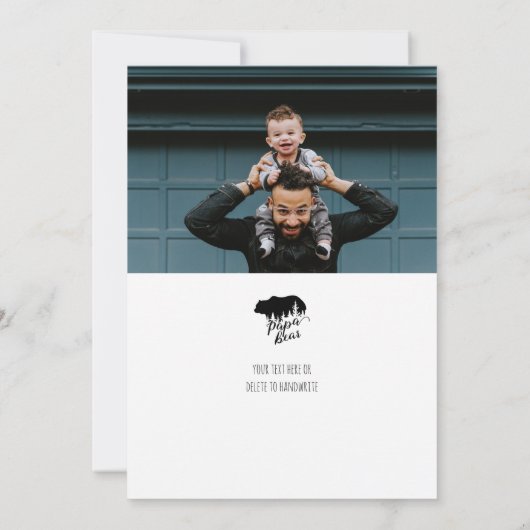 Modern Zwart & Wit Beste Papa Beer ooit Kaart (Achterkant)