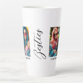 /Modern Zwart Wit Bestie 2 Fotocollage Latte Mok (Voorkant)