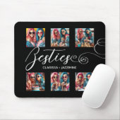 Modern Zwart Wit Bestie 6 Fotocollage Muismat (Met muis)