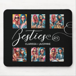 Modern Zwart Wit Bestie 6 Fotocollage Muismat