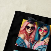 Modern Zwart Wit Bestie 8 Fotocollage Strandlaken (In situ)