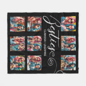 Modern Zwart Wit Bestie 9 Fotocollage Fleece Deken (Voorkant (Horizontaal))