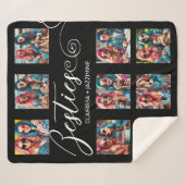 /Modern Zwart Wit Bestie 9 Fotocollage Sherpa Deken (Voorkant (horizontaal))