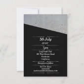 Modern zwart-wit beton Verloving Kaart (Achterkant)