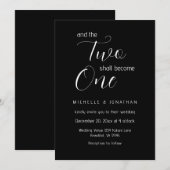 Modern zwart wit Bijbelvers Christelijke bruiloft Kaart (Voorkant / Achterkant)