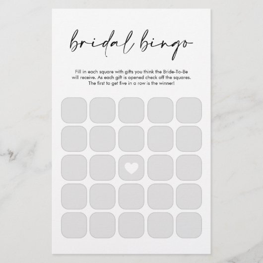 Modern zwart-wit bingo Vrijgezellenfeest spel (Voorkant)