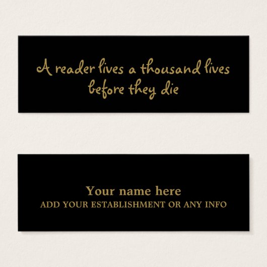 Modern zwart-wit Bladwijzer Mini Visitekaartjes (Voorkant /achterkant)