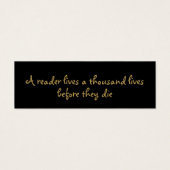 Modern zwart-wit Bladwijzer Mini Visitekaartjes (Voorkant)