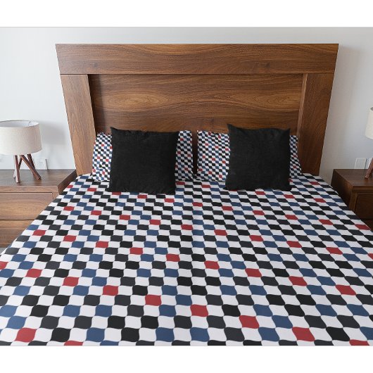 Modern Zwart Wit Blauw Sinaasappel Vlagpatroon Kussensloop