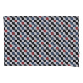 Modern Zwart Wit Blauw Sinaasappel Vlagpatroon Kussensloop (Voorkant-Links)