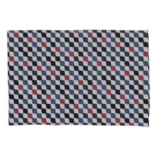 Modern Zwart Wit Blauw Sinaasappel Vlagpatroon Kussensloop (Voorkant-Links)