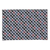 Modern Zwart Wit Blauw Sinaasappel Vlagpatroon Kussensloop (Voorkant-Rechts)