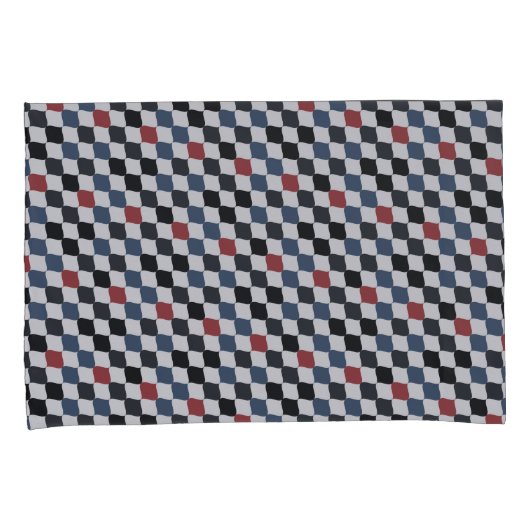 Modern Zwart Wit Blauw Sinaasappel Vlagpatroon Kussensloop (Voorkant-Rechts)