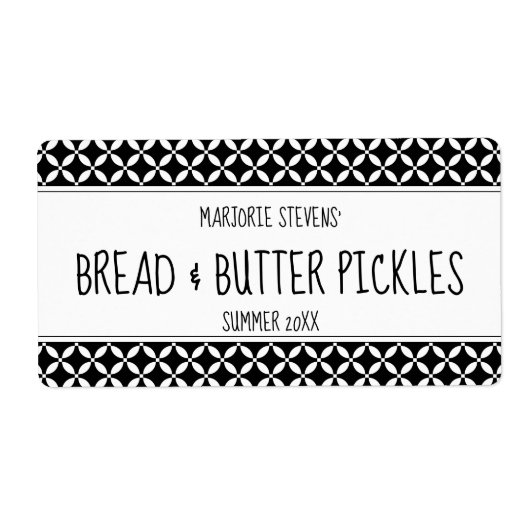 Modern zwart-wit bliklabel etiket (Voorkant)