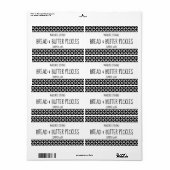 Modern zwart-wit bliklabel etiket (Full Sheet)