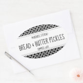 Modern zwart-wit bliklabel ovale sticker (Envelop)