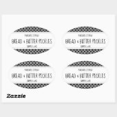 Modern zwart-wit bliklabel ovale sticker (Vel)