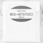 Modern zwart-wit bliklabel ovale sticker (Tas)