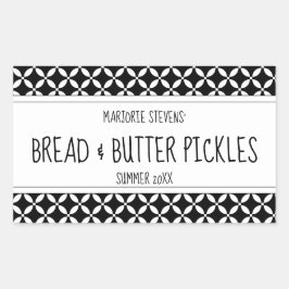 Modern zwart-wit bliklabel rechthoekige sticker