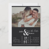 Modern Zwart-wit Bloemen Damast Save The Date Kaart (Voorkant)