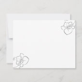 Modern zwart-wit bloemen gepersonaliseerd script notitiekaartje (Achterkant)