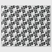 Modern zwart wit bloemmotief inpakpapier (Vlak)