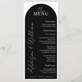 Modern zwart-wit boog-huwelijksmenu menu (Voorkant)