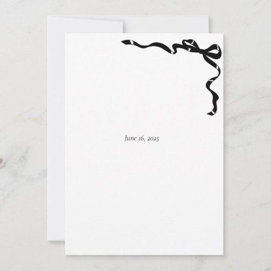 Modern Zwart & Wit Boog Save the Date Uitnodiging (Achterkant)