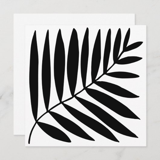 Modern Zwart Wit Botanisch Plant Tak Tekening Save The Date (Voorkant / Achterkant)