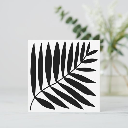 Modern Zwart Wit Botanisch Plant Tak Tekening Save The Date (Staand voorkant)