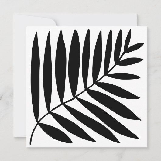 Modern Zwart Wit Botanisch Plant Tak Tekening Save The Date (Voorkant)