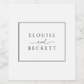 Modern zwart-wit bruiloft fles label wijn etiket (Enkel label)