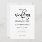 Modern zwart wit bruiloft hart | DIGITAAL Kaart (Voorkant)